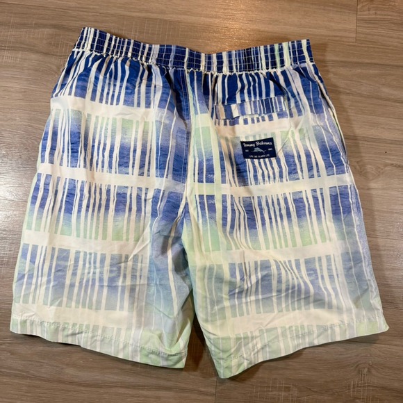 Tommy Bahama Bundle Swim Trunks All Over Print Size Large Blue/White Lined - Picture 5 of 11